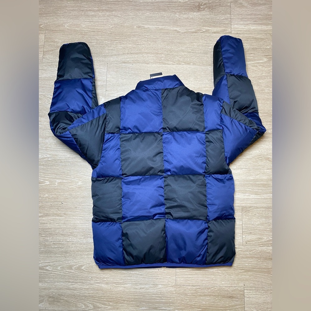 *NWT* Men Size SMALL Nike Club Puffer Checker Jacket Navy Blue Black FZ0865-410 - Picture 7 of 10